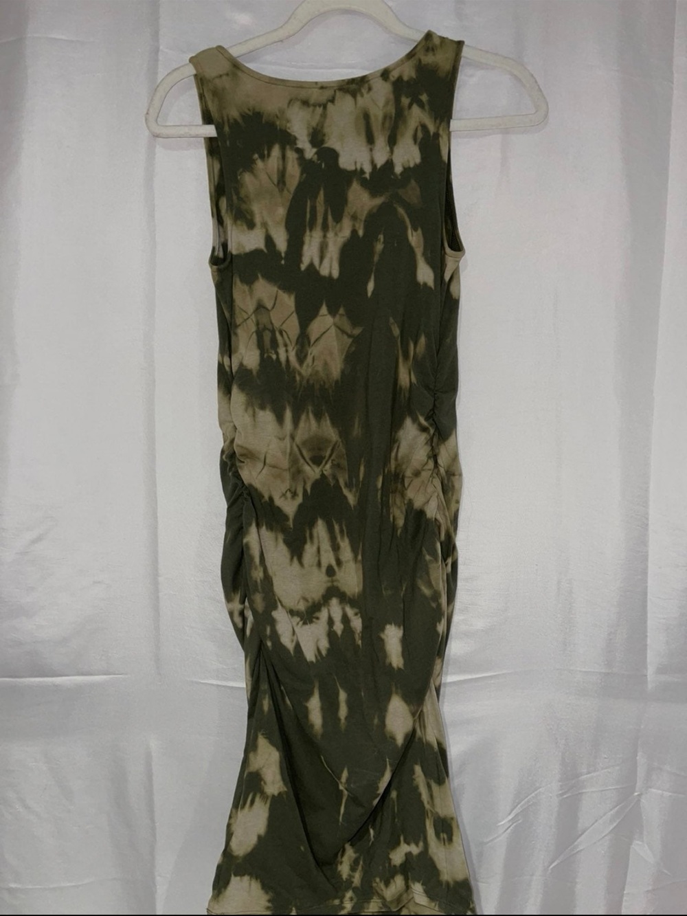 Tie-Dye Sleeveless Maxi Dress - Olive/Tan